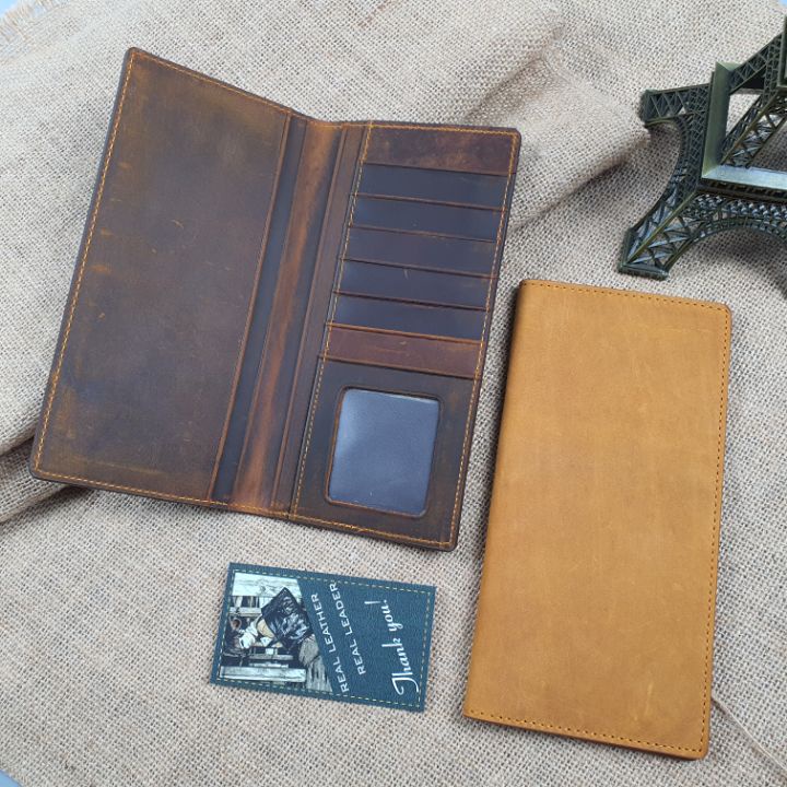 Ví dài nam, ví cầm tay nam da sáp thời trang cao cấp WL104 - 100% da bò thật, BH 3 năm, bóp ví nam