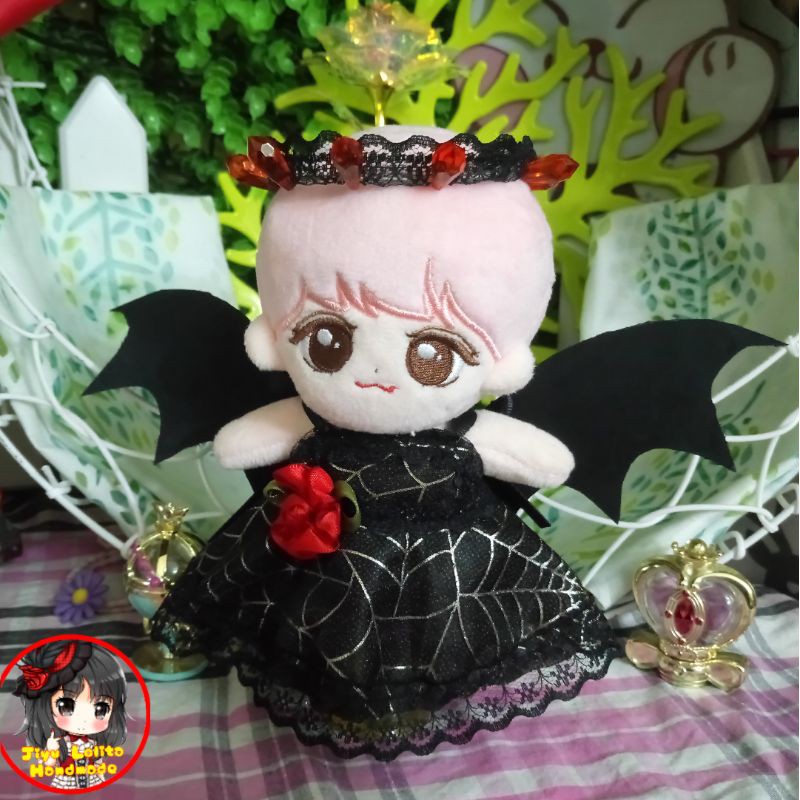 Outfit doll 15cm/17cm - Váy Halloween mạng nhện cánh dơi