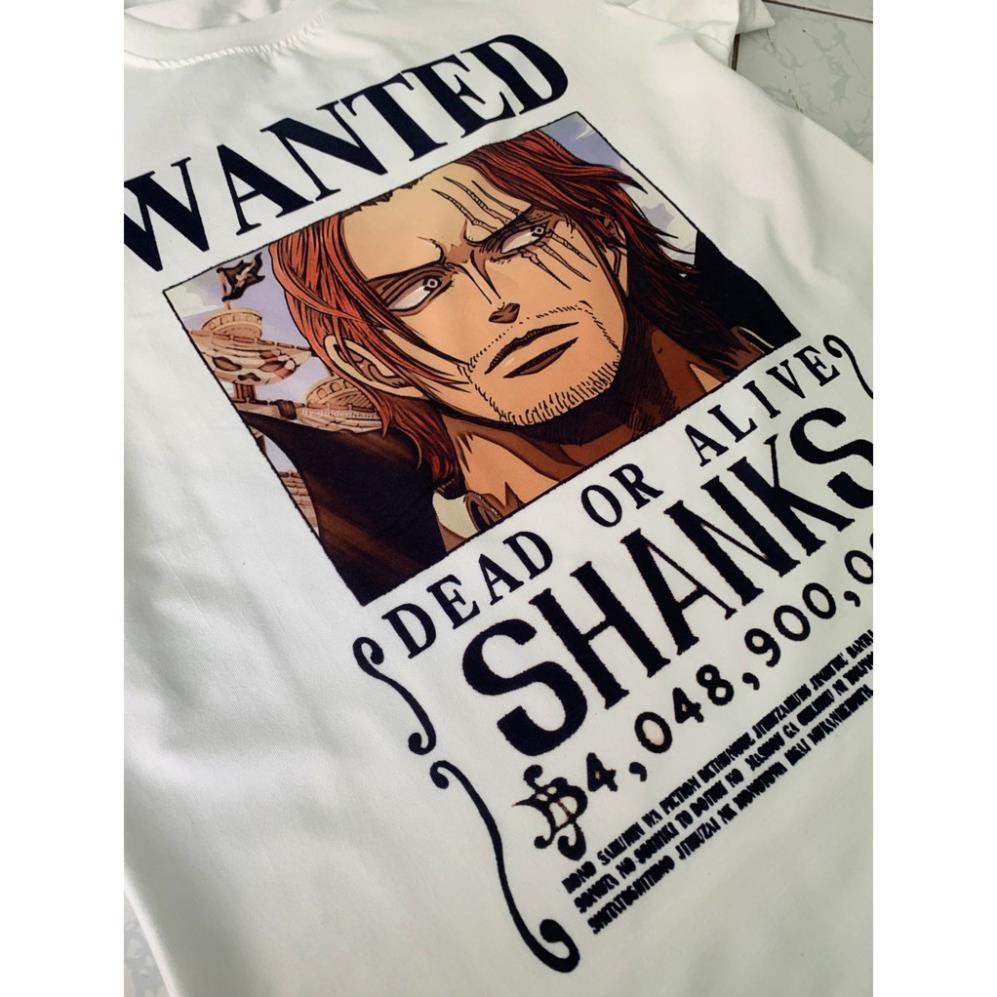 [BÁN CHẠY] [ẢNH THẬT] ÁO SHANKS TÓC ĐỎ TRUY NÃ | ÁO PHÔNG ONE PIECE SHANKS WANTED TSHIRT OP70