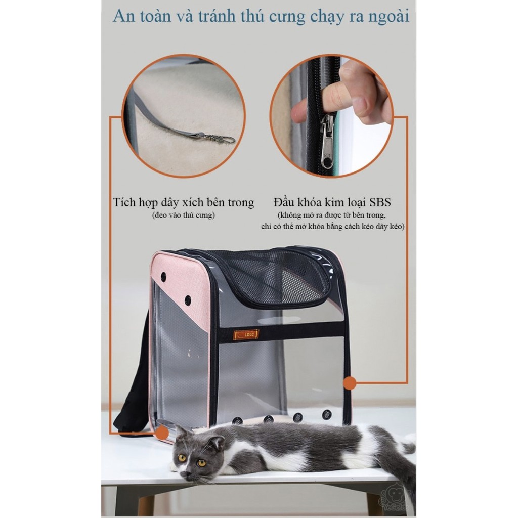 Balo đi chơi cho thú cưng chó mèo Extensible PET BackPack