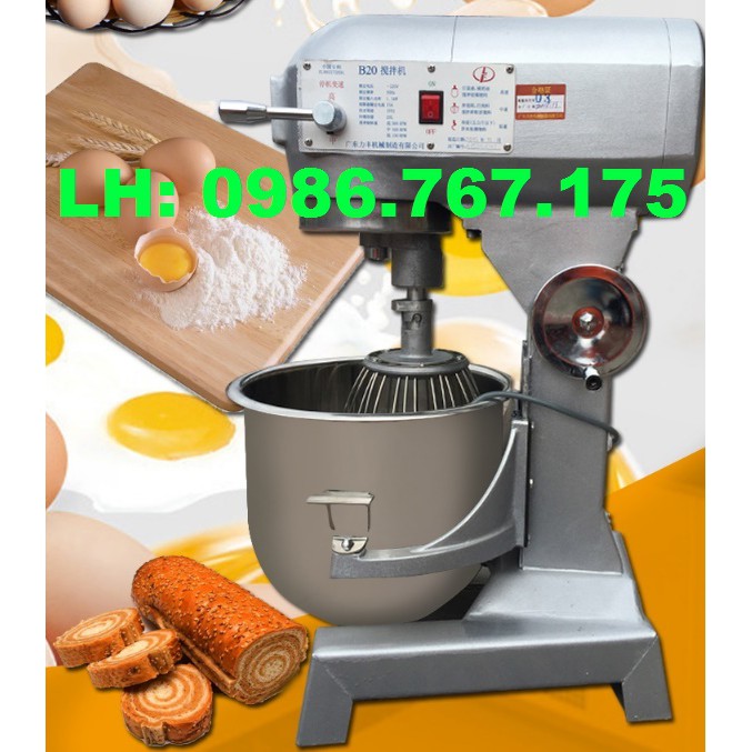 Máy nhào bột công nghiệp, trộn bột làm bánh loại 10L năng suất 2kg/mẻ