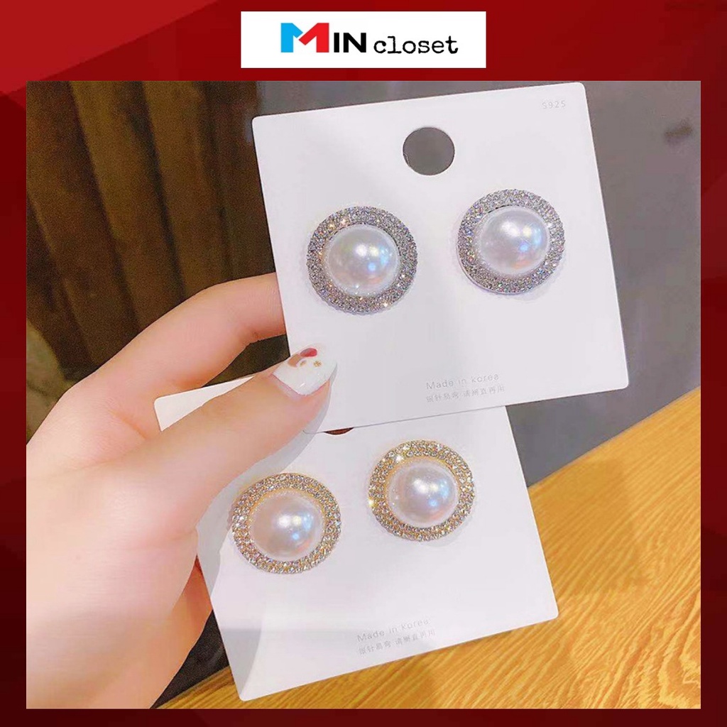 𝑭𝑹𝑬𝑬𝑺𝑯𝑰𝑷 Bông tai nữ đính đá lấp lánh khuyên tai nụ xinh xắn sang trọng