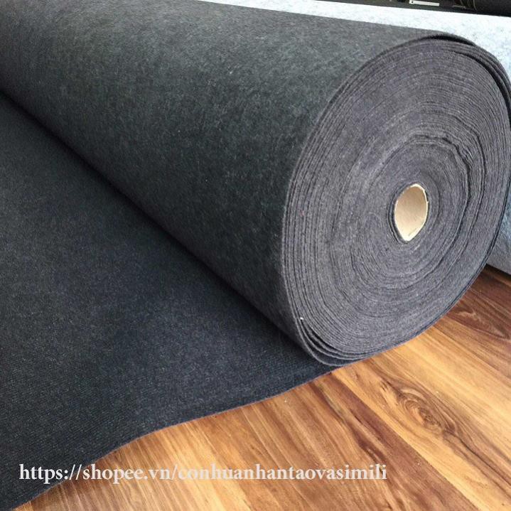Thảm nỉ trải sàn phong cách châu âu màu xám đen loại dày