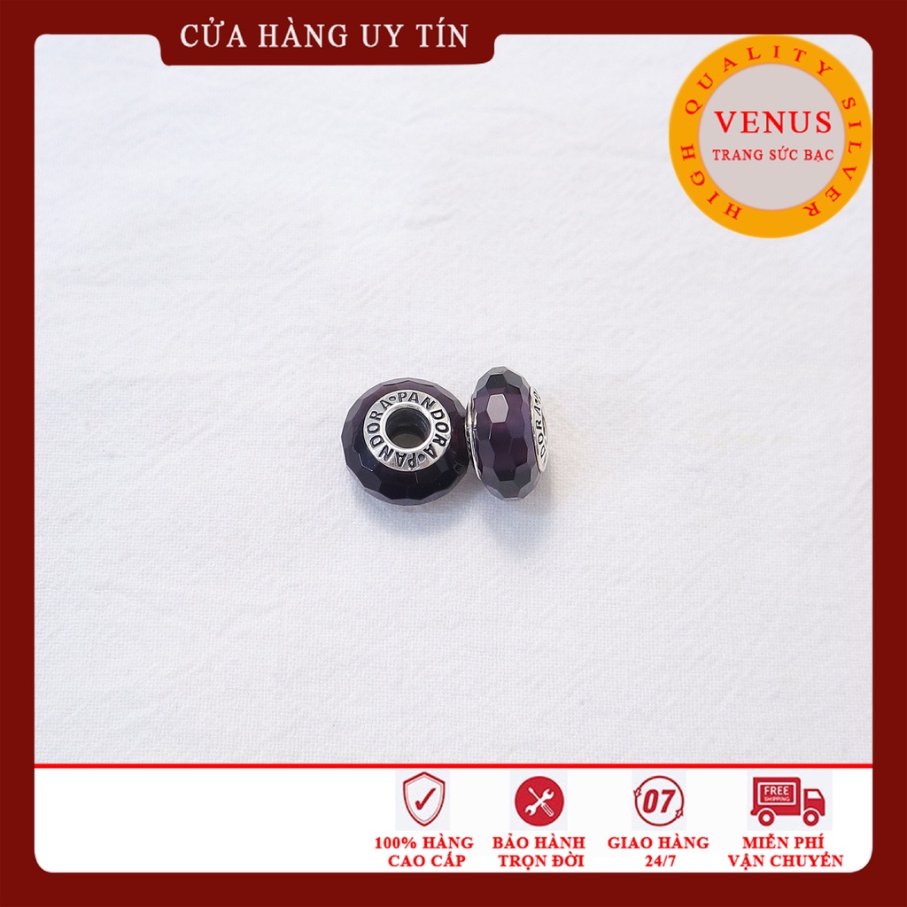[Charm bạc 925 cao cấp] Charm glass đen- Mã sản phẩm VENUSGLA