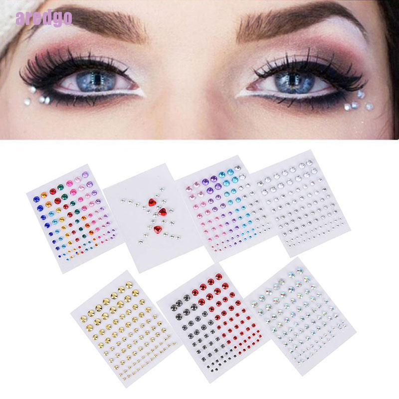 (Hàng Mới Về) Nhãn Dán Kim Cương Giả Lấp Lánh Trang Điểm Mắt Thời Trang