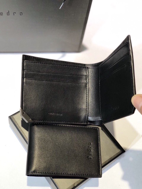 Ví nam Pedro cao cấp phối logo chéo hàng xuất dư