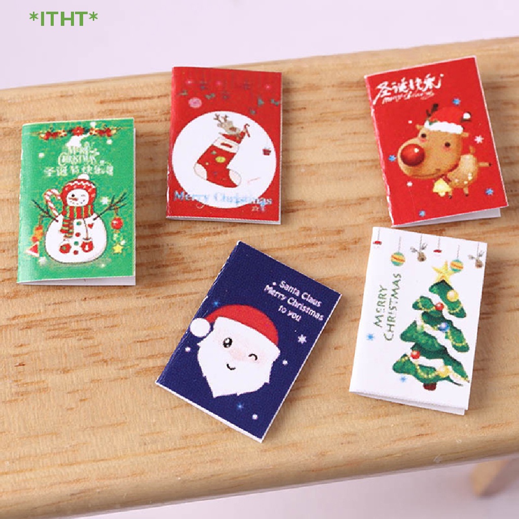 Bộ 5 Thiệp Giáng Sinh Mini 1: 12 Trang Trí Nhà Búp Bê Mới