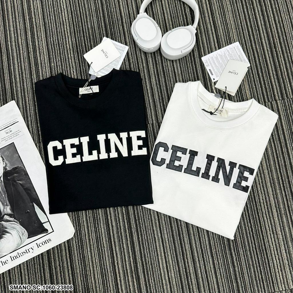 Áo Phông CELINE  phối Nam Nữ in Logo chữ Siêu Đẹp Chất Liệu Cotton Co Giãn 4 Chiều Thoáng Mát