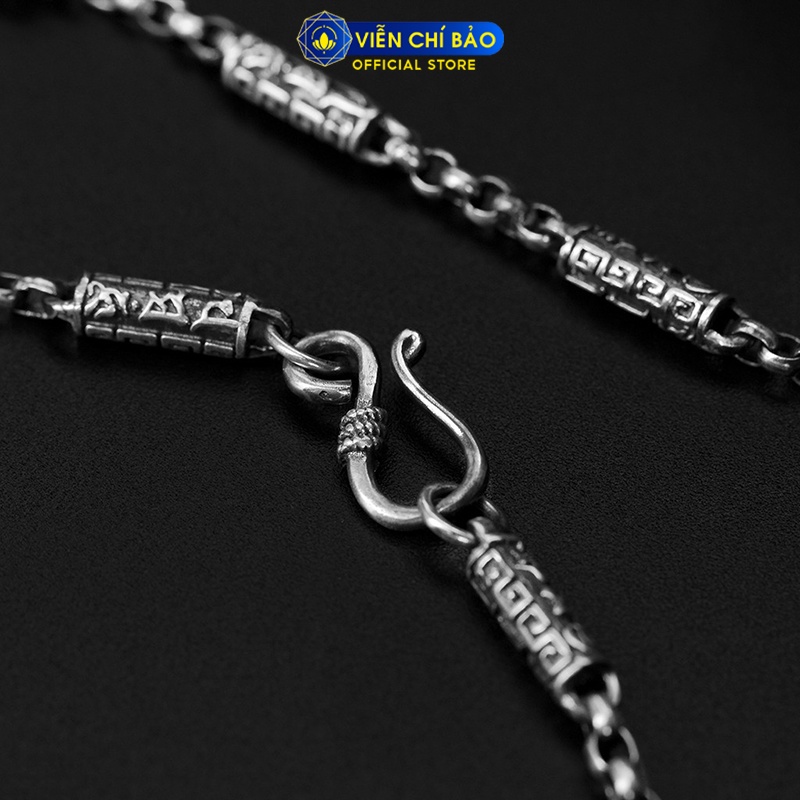 Dây chuyền bạc nam Lục Tự Chân Ngôn nhỏ bạc Thái 925 thời trang phụ kiện trang sức Viễn Chí Bảo D100046