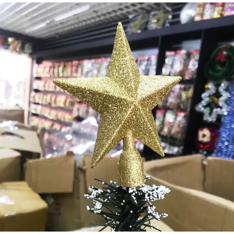 Ngôi Sao Đỉnh Nhũ Kim Tuyến SD01 Trang trí Cây Thông, Trang Trí Noel Giáng Sinh