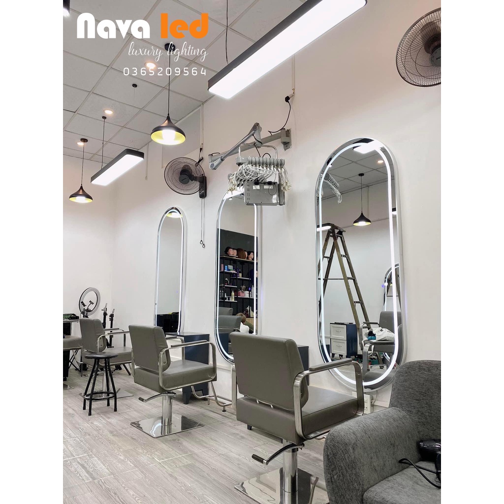 Đèn thả văn phòng, đèn thả salon D1,2m R20cm C6cm cạnh bo tròn 60w Siêu Sáng - NAVA LED