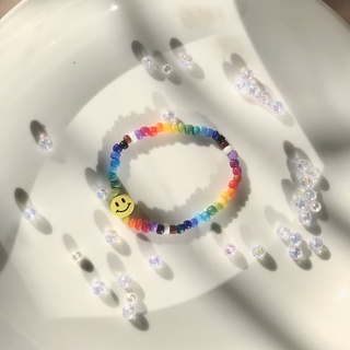 Vòng tay - Doran Sisters vòng tay hạt cườm nhiều màu mặt cười gỗ cá tính 🌈🌈🌈