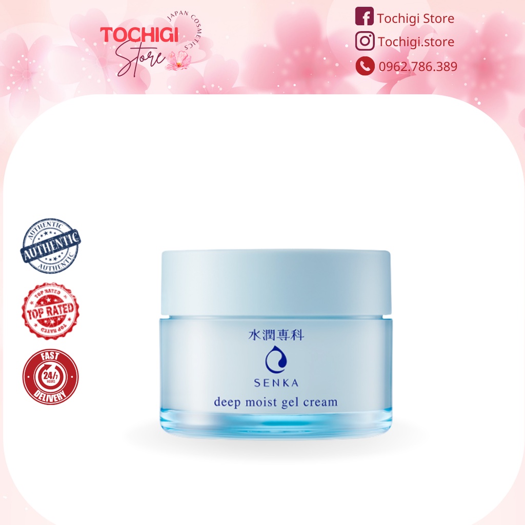 Mặt nạ ngủ cấp ẩm chuyên sâu dạng gel Senka Deep Moist Gel Cream 50g Nhật Bản