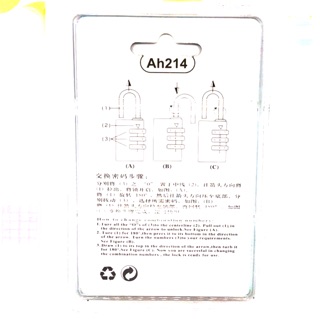 Ổ khoá số thau 2 phân 4 vòng số AH214