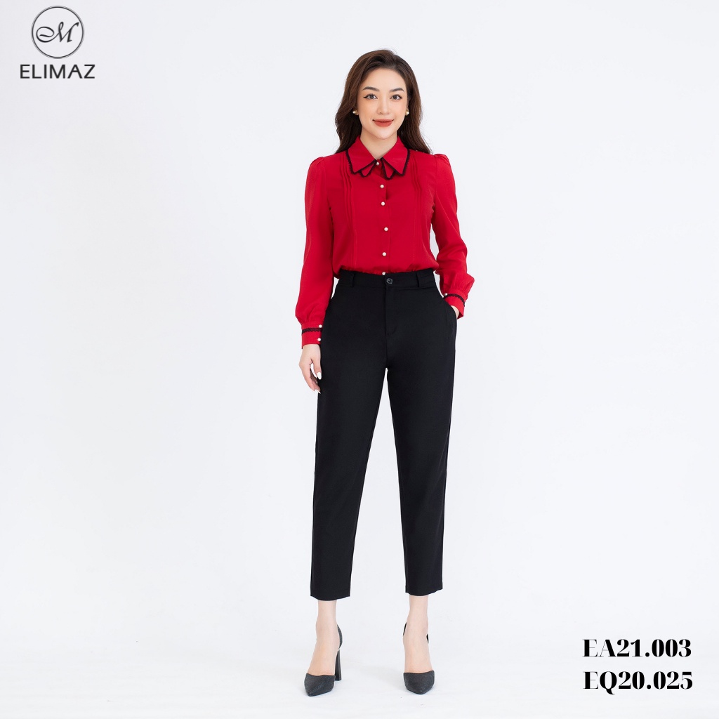 Quần tây âu nữ dáng baggy nhẹ, chất liệu kaki cao cấp thoáng mát Elimaz EQ20.025