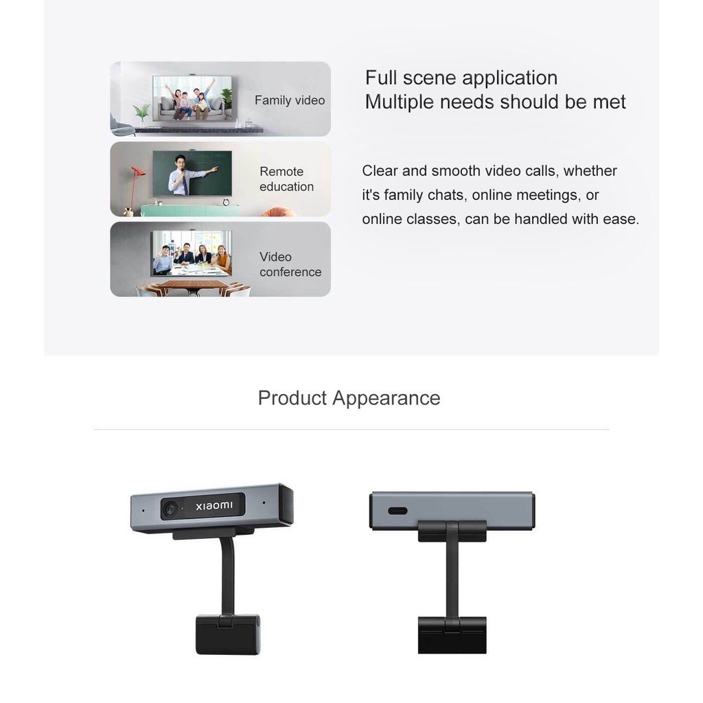 Webcam Xiaomi Mi TV 1080P HD Có Micro / Ba Cài Đặt Bảo Vệ TV Thông Minh / Giảng Dạy / Họp