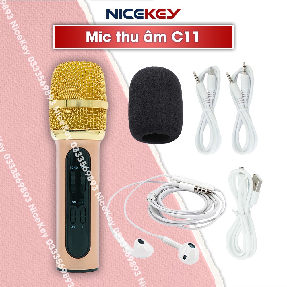 Mic thu âm/livestream C11 cao cấp, dùng trên điện thoại, laptop, máy tính... TẶNG NGAY TAI NGHE [BẢO HÀNH 6 THÁNG]