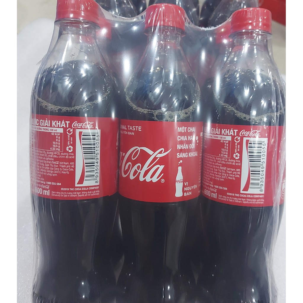 Lốc 6 Chai Nước Giải Khát Có Gas Coca-Cola (600ml / Chai)