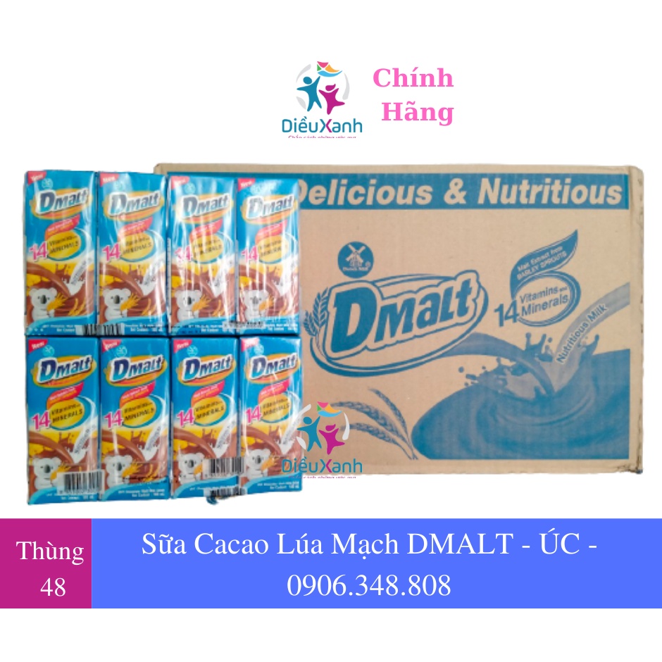 6 Lốc DMALT - Sữa Cacao Lúa Mạch DMALT 180ml - Vị Socola