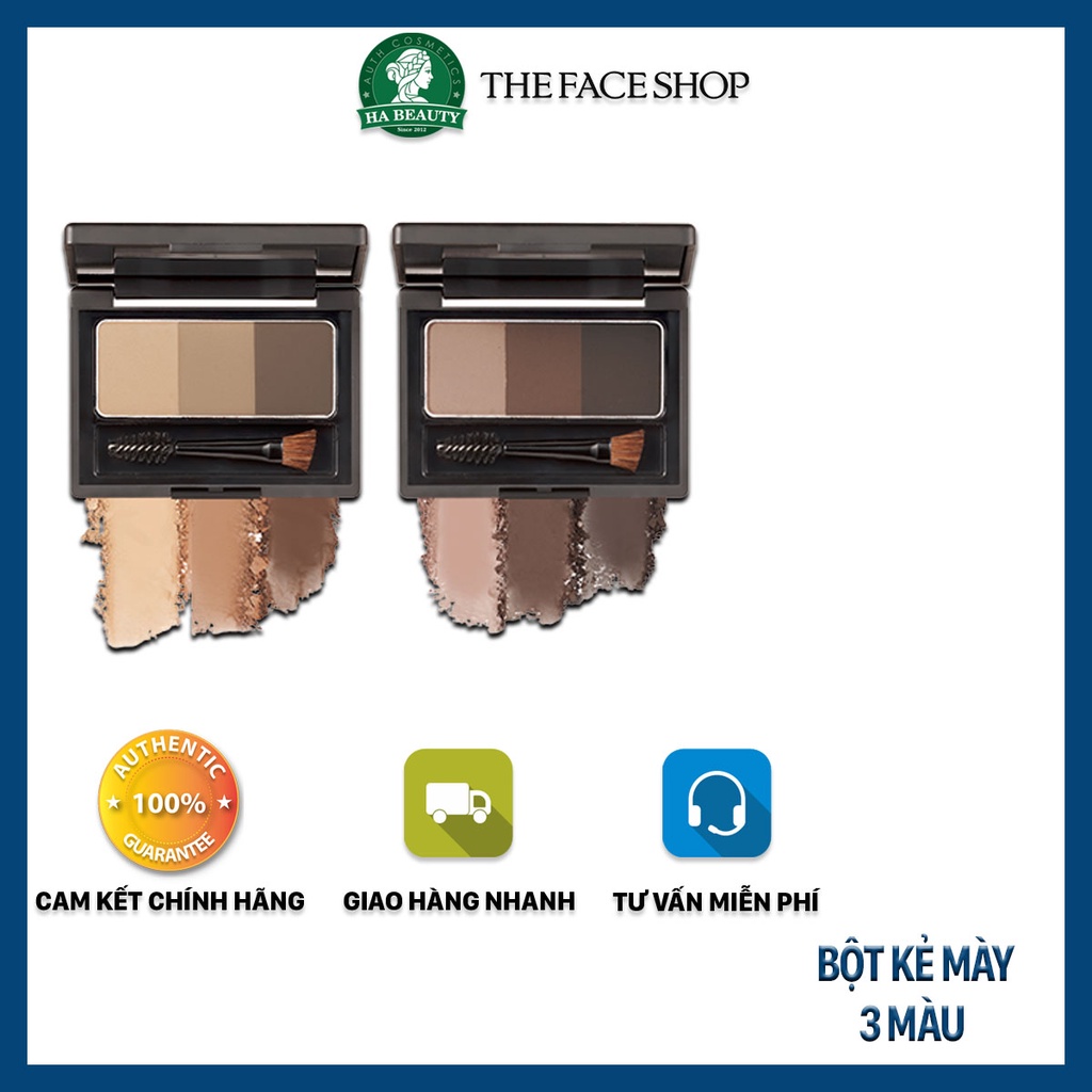 Bột kẻ mày 3 màu dùng để tán lông mày chân mày The Face Shop Brow Master Powder Pallate 4.5g