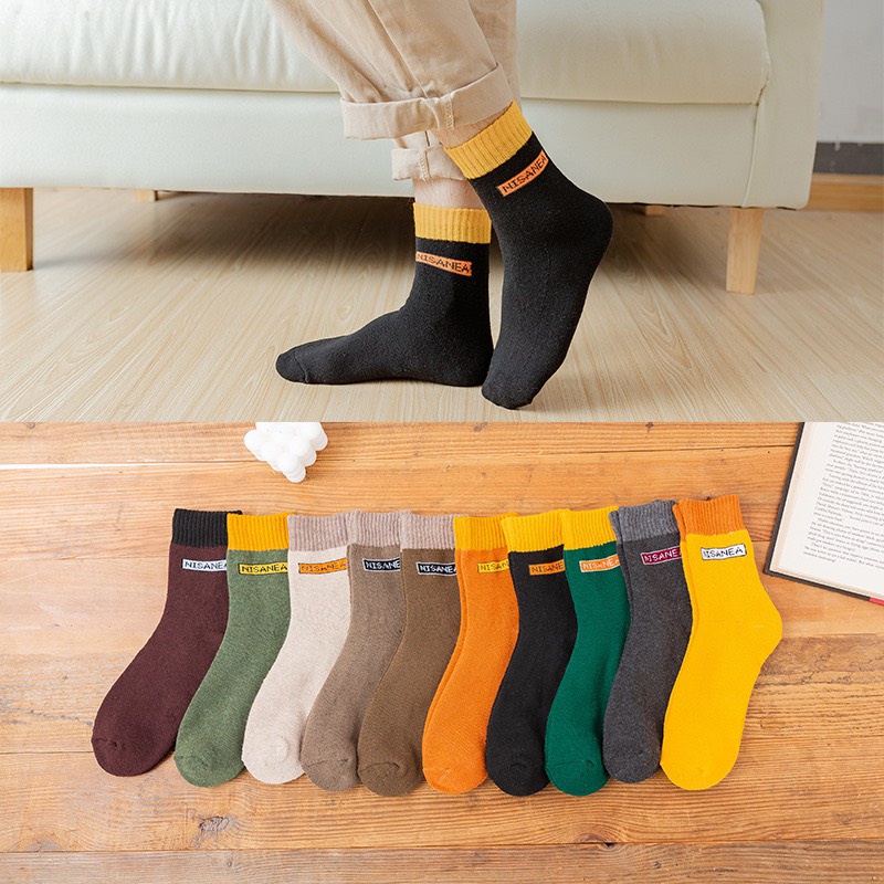 Tất cổ cao vớ cổ cao nam nữ Nisanea vải cotton co giãn thời trang