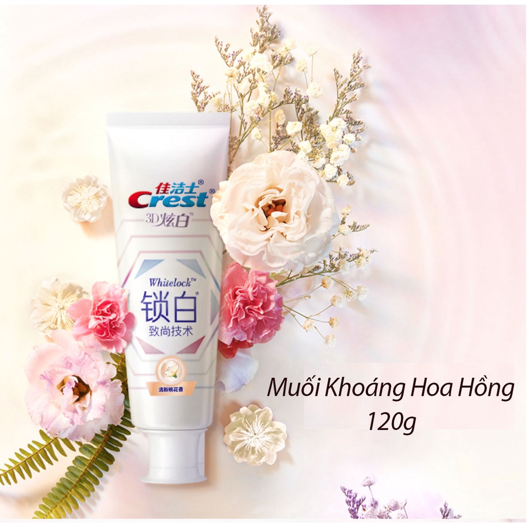 Kem đánh răng Crest Hoa Anh Đào,  Quả Đào,  Hoa Hồng 120g - Hương thơm lãng mạn trắng sáng