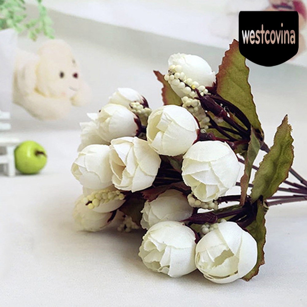 [Hot]☀ 1 Bó Hoa Hồng Nhân Tạo 15 Bông Trang Trí Tiệc Cưới