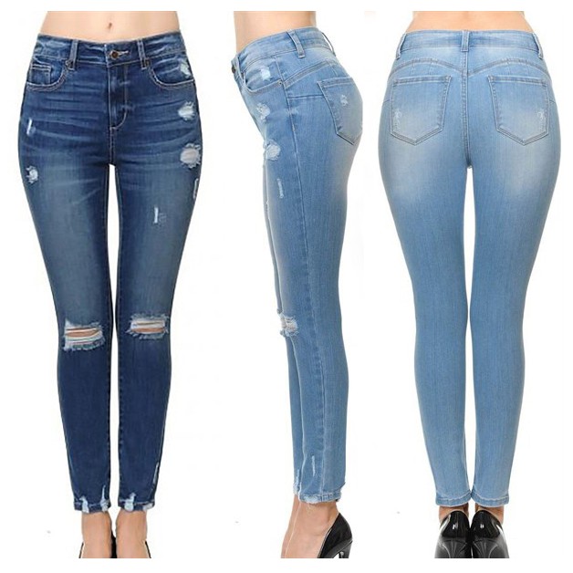 Quần jean skinny mài rách hàng vnxk