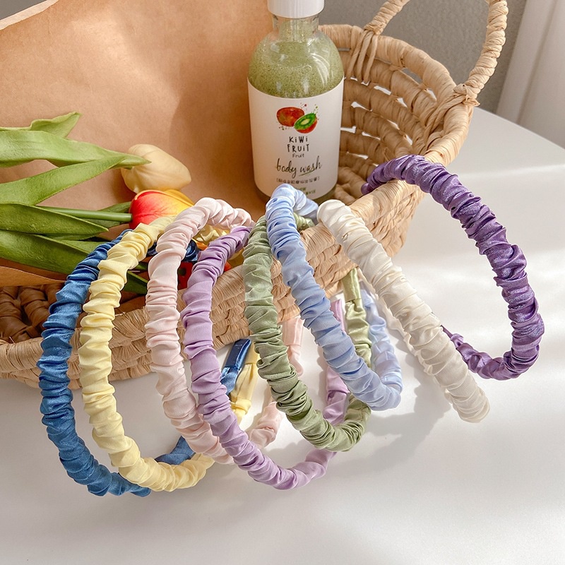 ✨✨Cài tóc bọc vải xếp màu kẹo dễ thương phong cách Hàn Quốc dành cho bạn nữ