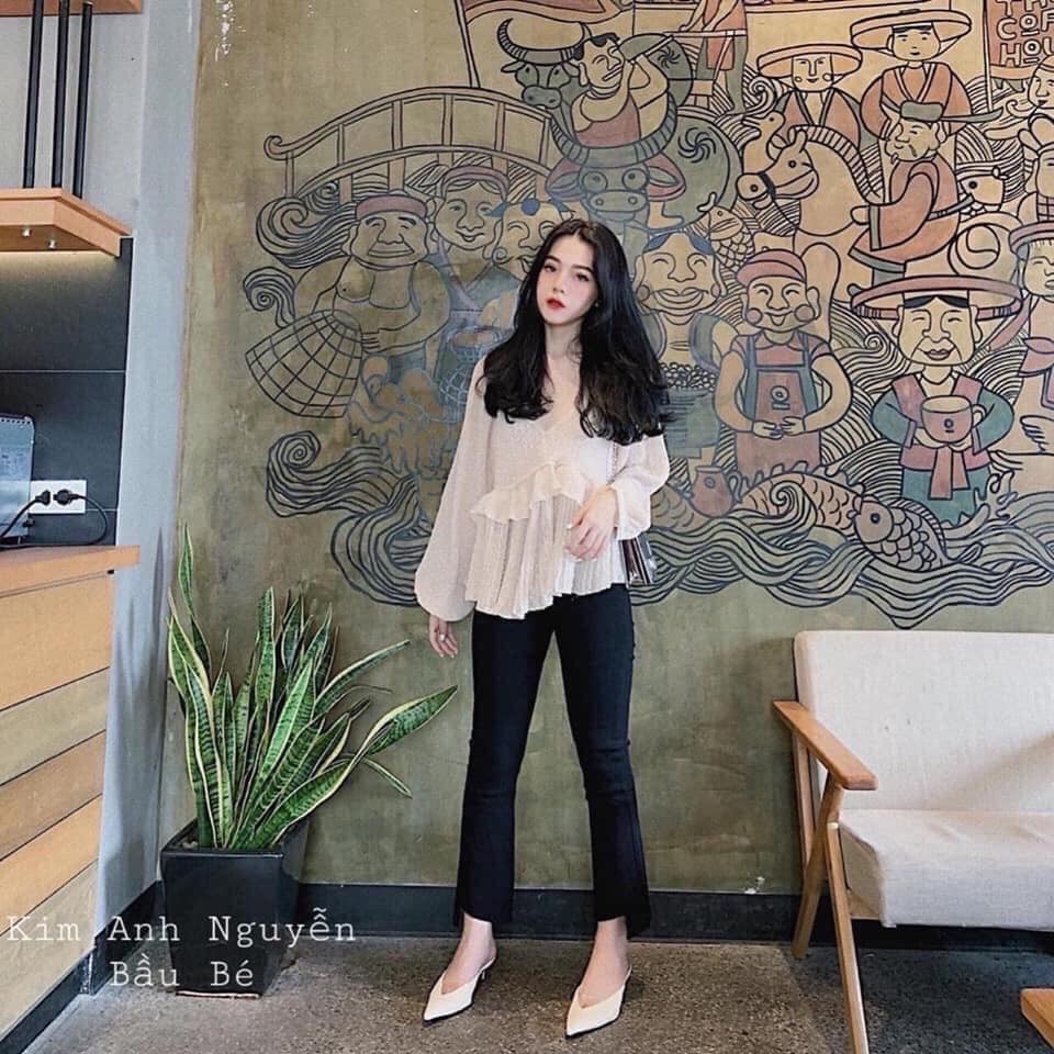 Bán Buôn_Quần giấy ống loe rách gấu cho nữ | BigBuy360 - bigbuy360.vn