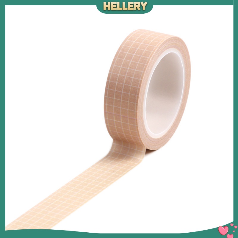 Set 7 Cuộn Băng Keo Giấy Washi In Họa Tiết Lưới Trang Trí Sổ Tay