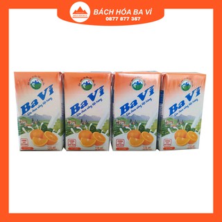 [Lốc 4 hộp] Sữa Chua Uống Tiệt Trùng Ba Vì Vị Cam 110ml