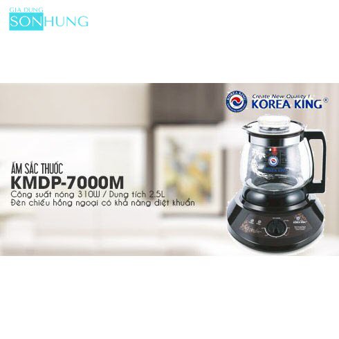 ẤM SẮC THUỐC KOREA KING KMDP-7000M CÔNG SUẤT 330W, DUNG TÍCH 3 LÍT[BẢO HÀNH CHÍNH HÃNG 1 NĂM]