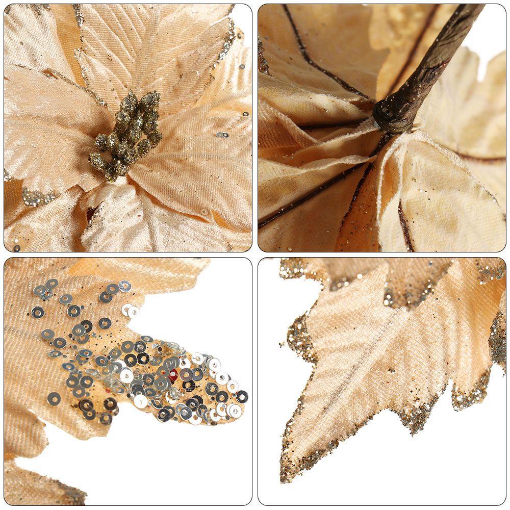 KUNHEV Hoa Mẫu Đơn Nhân Tạo Lấp Lánh 20cm Trang Trí Nhà Cửa / Tiệc Cưới / Giáng Sinh DIY