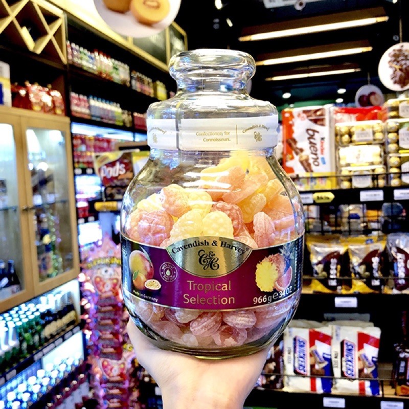 Kẹo Đức hũ thủy tinh Cavendish & Harvey Tropical Selection 966g