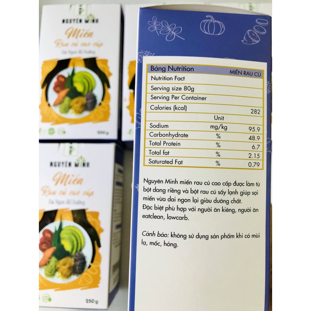 Miến rau củ Nguyên Minh 250gr, thực phẩm lowcarb ăn kiêng eatclean