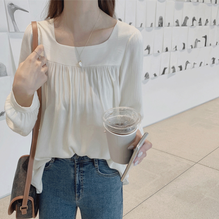 Áo Sơ Mi Tay Dài Dáng Rộng Màu Trơn Thời Trang Mùa Thu Cá Tính Cho Nữ