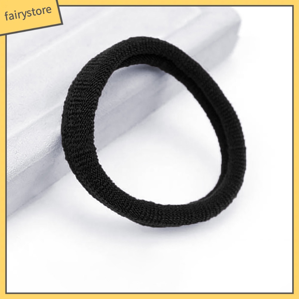 Set 50 dây buộc tóc co giãn màu trơn đơn giản thời trang xinh xắn cho nữ