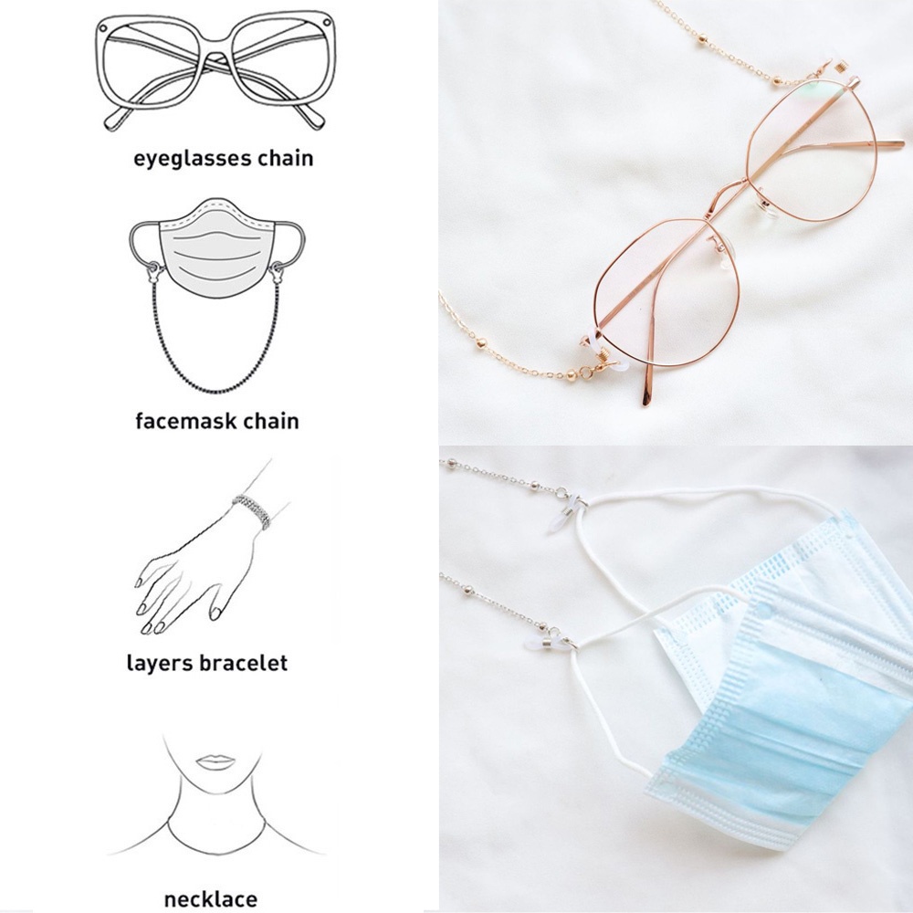 Dây Đeo Mắt Kính Bằng Kim Loại Chống Trượt Thời Trang Cho Nam Nữ