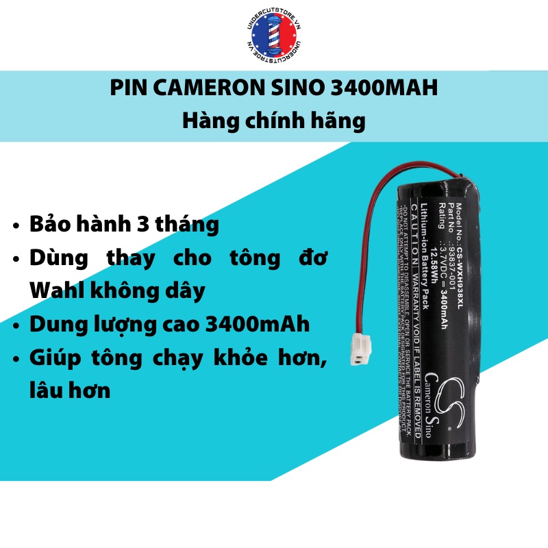 Pin Camero Sino 3400mah - Pin Thay Tông Đơ Wahl - Dùng Liên Tục 3 Tiếng
