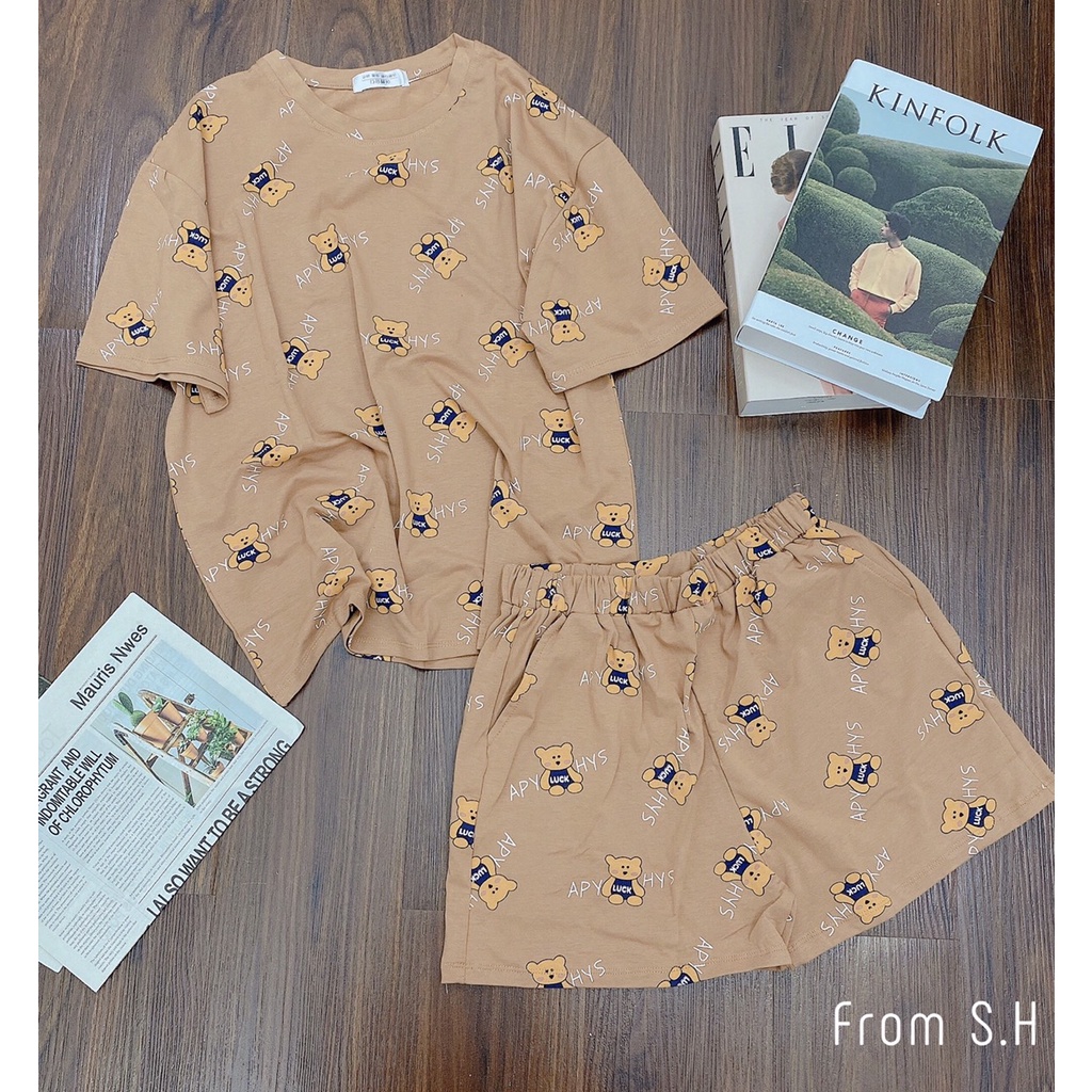 Bộ đồ mặc nhà/ Bộ đồ ngủ chất cotton siêu mát, họa tiết dễ thương