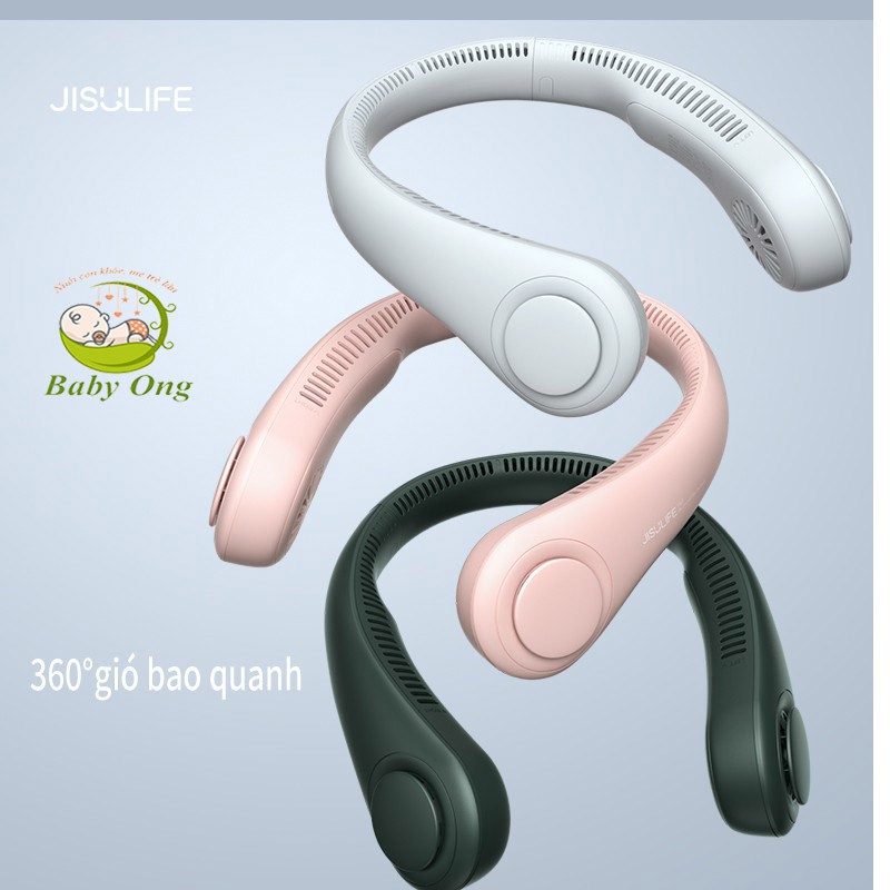 Quạt Mini Đeo Cổ KhôngCánh Jiusulife FA12 - Biên Độ Thổi Rộng 360 Độ, Kết Cấu Dẫn Gió Dốc Nghiêng Tạo Cảm Giác Mát Mẻ