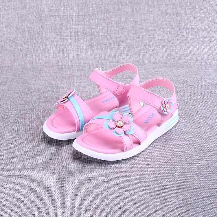 sandal bé gái size 26-30 đính bông đế mềm