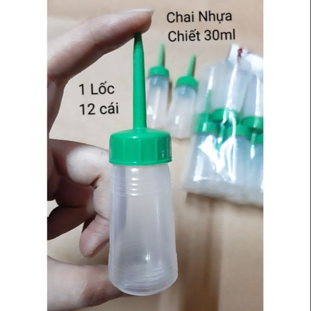 1 Lốc 12 Chai Nhựa Nhỏ 30ml Chiết Keo Sữa , Chất lỏng ....