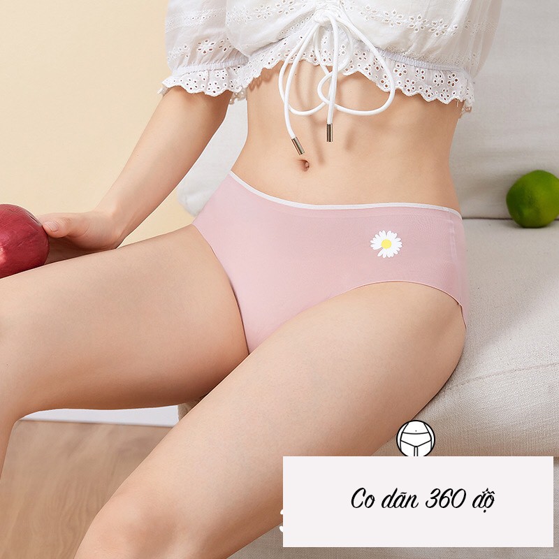 Quần lót nữ đẹp 🔥FREESHIP🔥Quần Lót Nữ Đúc Su Thun Lạnh-Không Đường May Hoa Cúc | BigBuy360 - bigbuy360.vn
