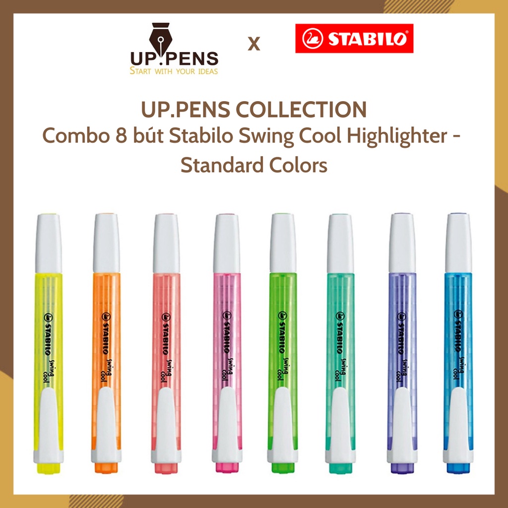 Combo 8 bút dạ quang Stabilo Swing Cool Highlighter – UP.PENS Collection – Standard Colors