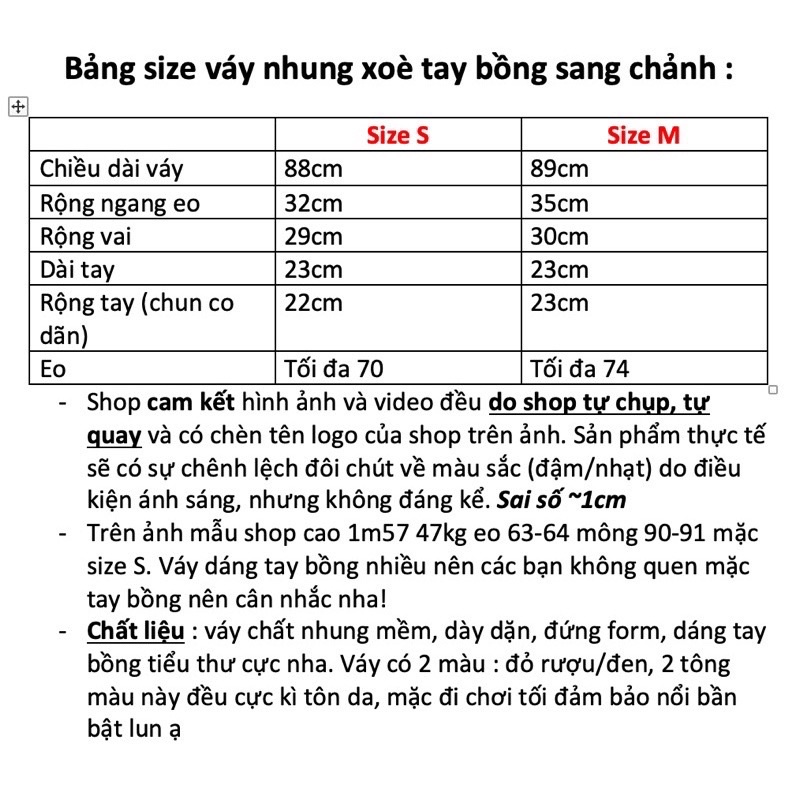 [SẴN/Ảnh thật] Đầm váy nhung đỏ tay bồng bềnh siêu xinh | BigBuy360 - bigbuy360.vn