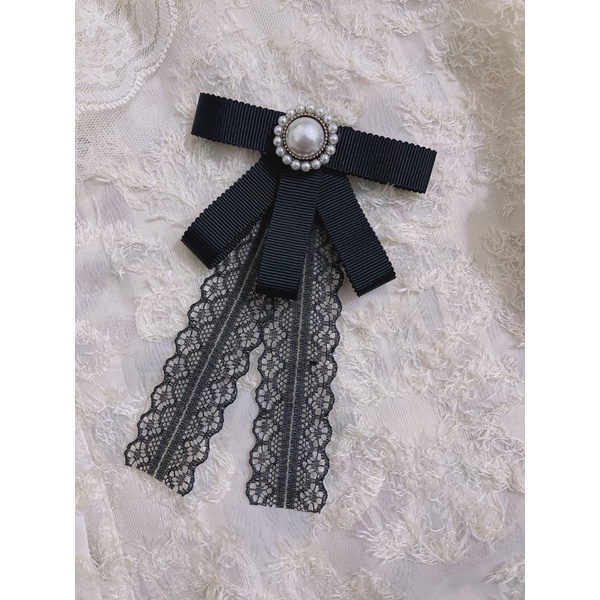 Tag Cài áo nơ lụa đơn giản sang trọng [HANN- Hoa cài áo, pk thời trang]