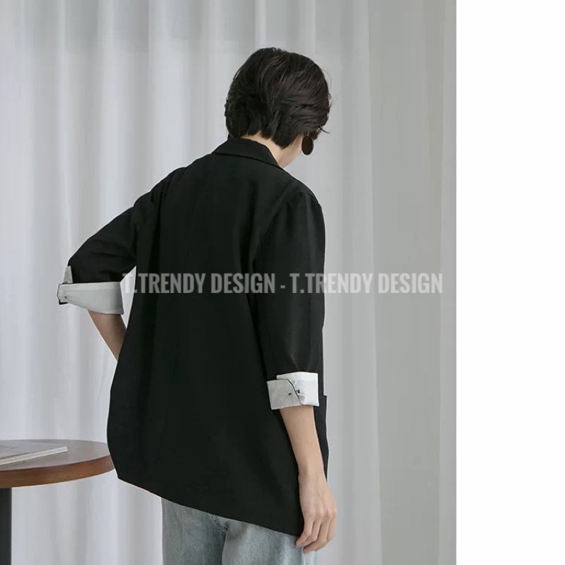 Áo Khoác Blazer Tay Lỡ Dáng Rộng Hàn Quốc Thời Trang Công Sở Xuân Hè , Áo Vest Nữ Khoác Ngoài Tay Lỡ 1 Lớp | BigBuy360 - bigbuy360.vn