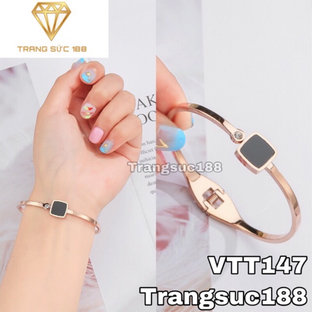 Vòng tay titan mặt vuông VTT147